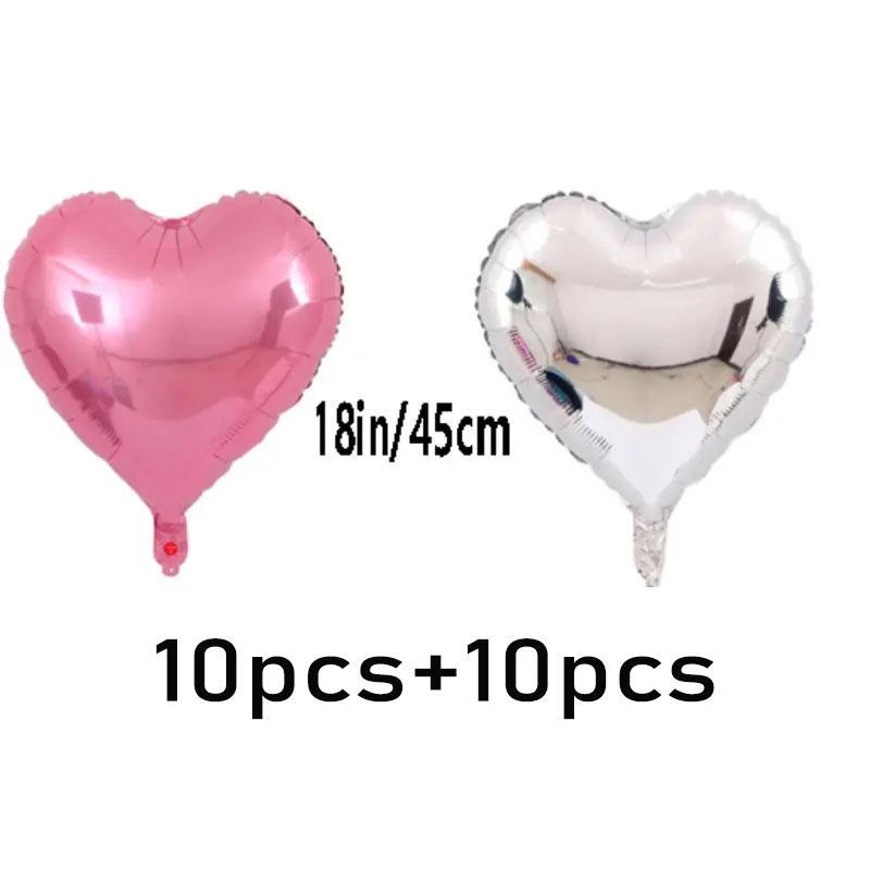 18 Inch Heart Shaped Balloon, 20pcs set Solid Color Balloon, Decoration Balloon for Proposal & Wedding & Party & Anniversary & Birthday