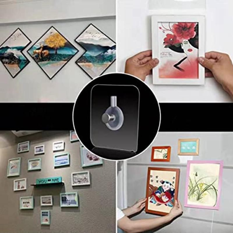 Wall Mounted Hook (10pcs), Punch-free Wall Picture Frame Sticker Holder, Self-adhesive Traceless Painting Hook, Kitchen Bathroom Rack Stick Hook