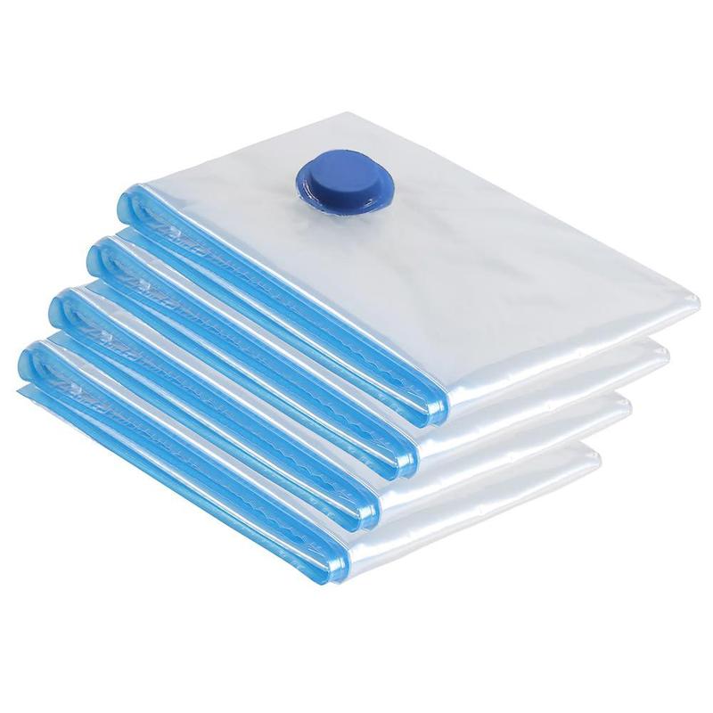 Vacuum Clothes Storage Bag, 4 Counts Clear Space Saver Bag, Vacuum Seal Bag, Compression Bag for Clothes, Quilts, Pillows