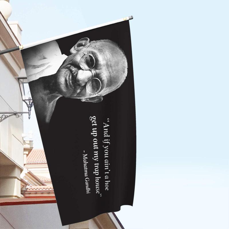 Gandhi Flag 3x5 FT Banner Dorm Banner with Two Brass Grommets for College Party Indoor Decorations