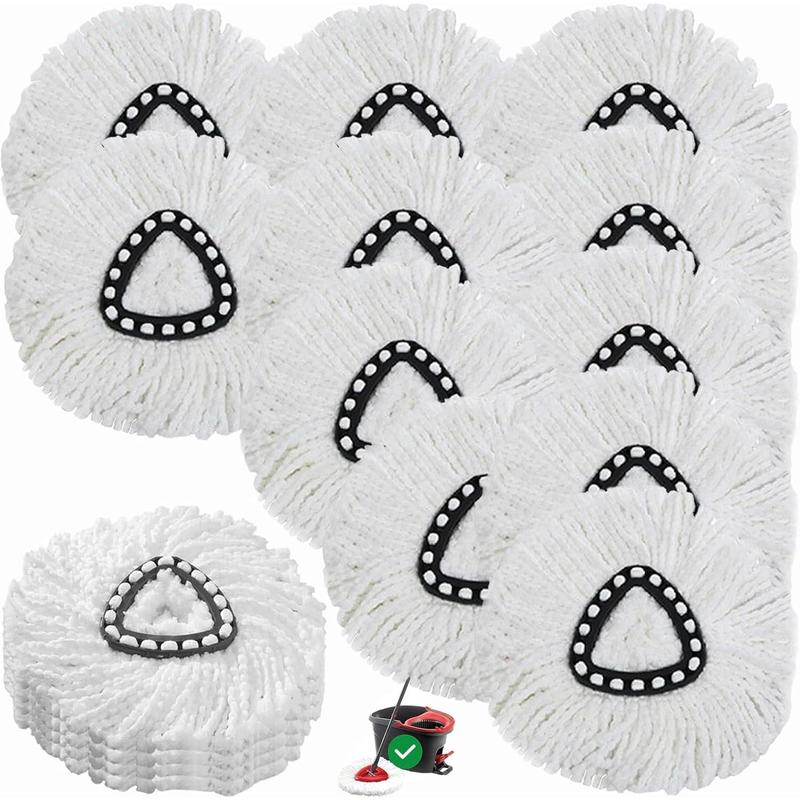 Spin Mop Replacement Heads, Wet and Dry Microfiber Spin Mop Refills , 360? Rotatable Mop Heads Replacements, Machine Washable, Easy to Replace, Triangle Spin Mop Replacement, 16 Count (Pack of 1)