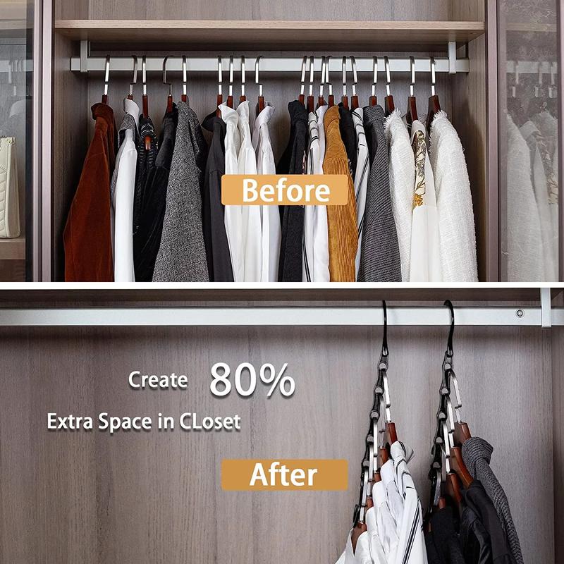 8 Pack Clothes Hangers Space Saving Cascading Plastic Hanger Organizer Magic Hangers Closet Space Saver Hanging