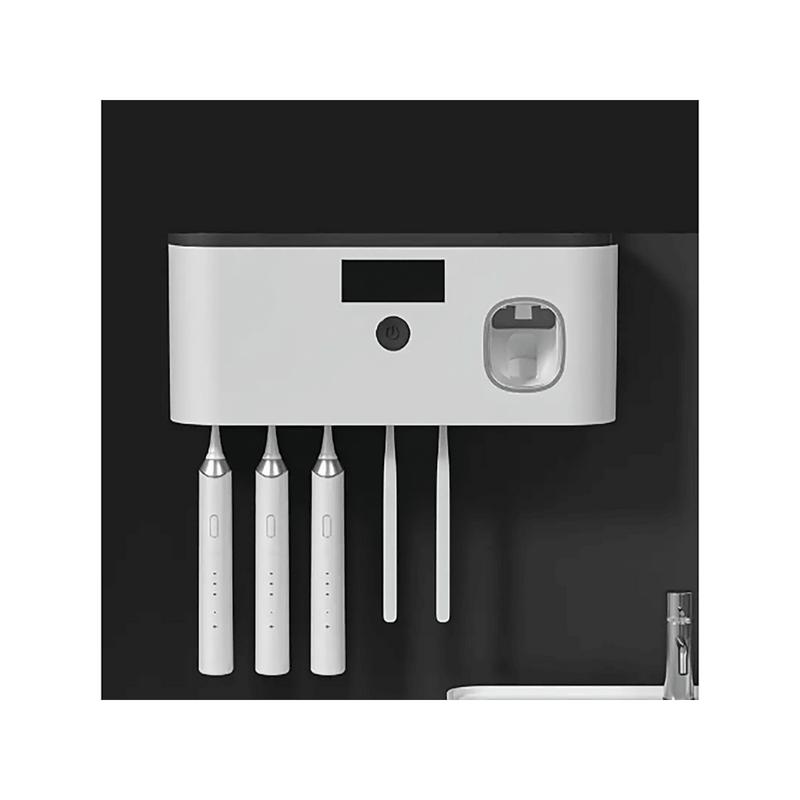 Mbzxhfew Wall-Mounted Smart Toothbrush Sterilizer With 5 Slots, Integrated Toothpaste Dispenser, UV Disinfection, Bathroom Storage Rack And Organizer, Home Accessories Smart toothbrush sterilizer plastic retractable plastic retractable plastic retractable