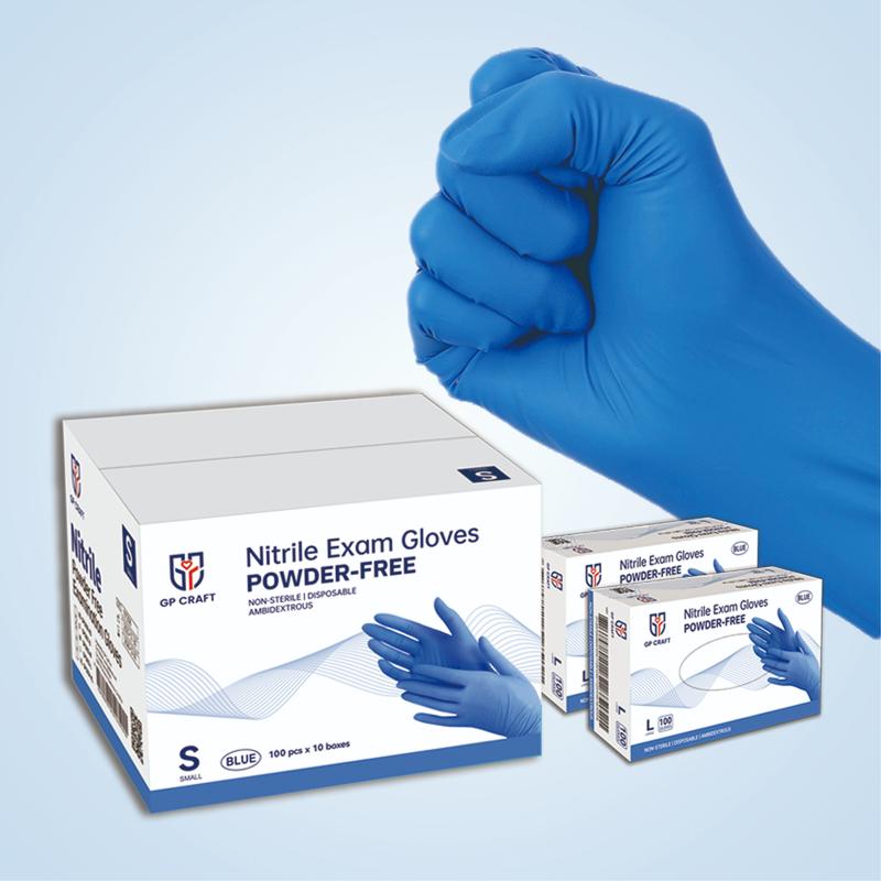 GP Craft Disposable Blue Nitrile Gloves 3.5 Mil Cleaning Household Rubber