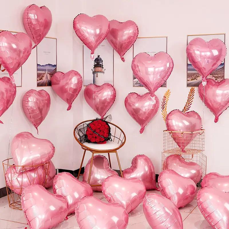 18 Inch Heart Shaped Balloon, 20pcs set Solid Color Balloon, Decoration Balloon for Proposal & Wedding & Party & Anniversary & Birthday