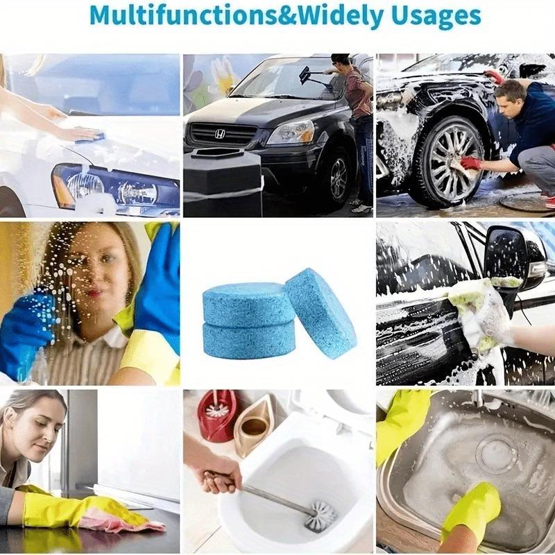 Car Windshield Cleaning Effervescent Tablets, Car Windshield Cleaning Tablets, Powerful Solid Cleaner for Toilet & Car, Car Accessories