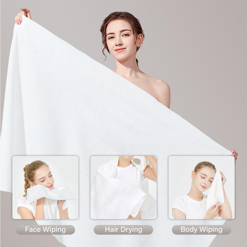 Unifree Disposable Bath Towels,For business trips, travel, gym and camping, 5 or 20 Count, Individually Packed,Portable,Thicken,Large Size(27.5“x55”)