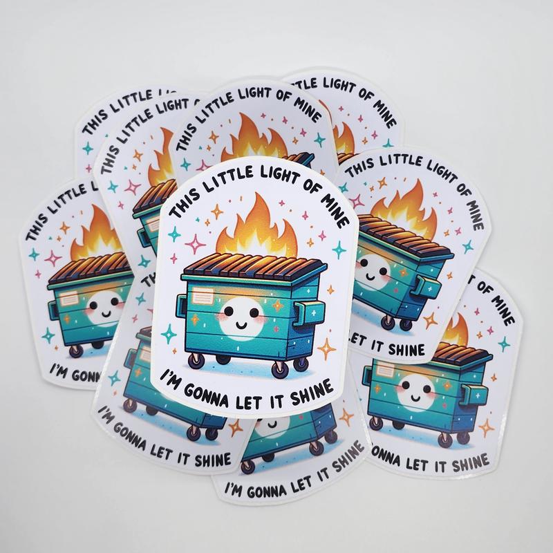 Dumpster Fire Sticker, 4 inch Funny Sticker Decor Decorative