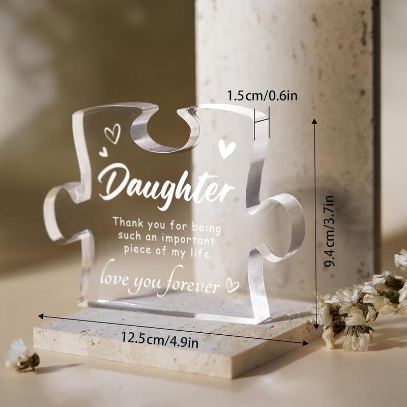 Birthday Gift - 4.9 x 3.7 inch Acrylic Block, Mothers Day Christmas Graduation Wedding Gifts for Daughter, Personalized Gifts Decor Decoration