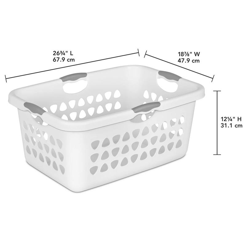 Sterilite 2 Bushel Ultra Laundry Basket Plastic, White, New