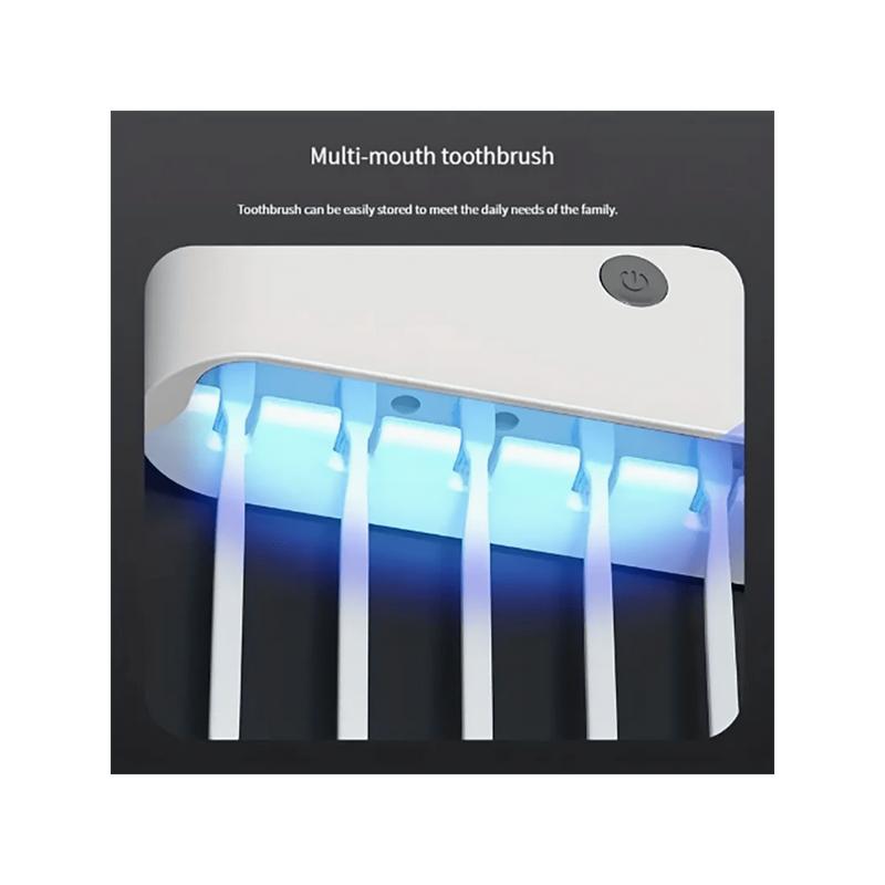 Mbzxhfew Wall-Mounted Smart Toothbrush Sterilizer With 5 Slots, Integrated Toothpaste Dispenser, UV Disinfection, Bathroom Storage Rack And Organizer, Home Accessories Smart toothbrush sterilizer plastic retractable plastic retractable plastic retractable