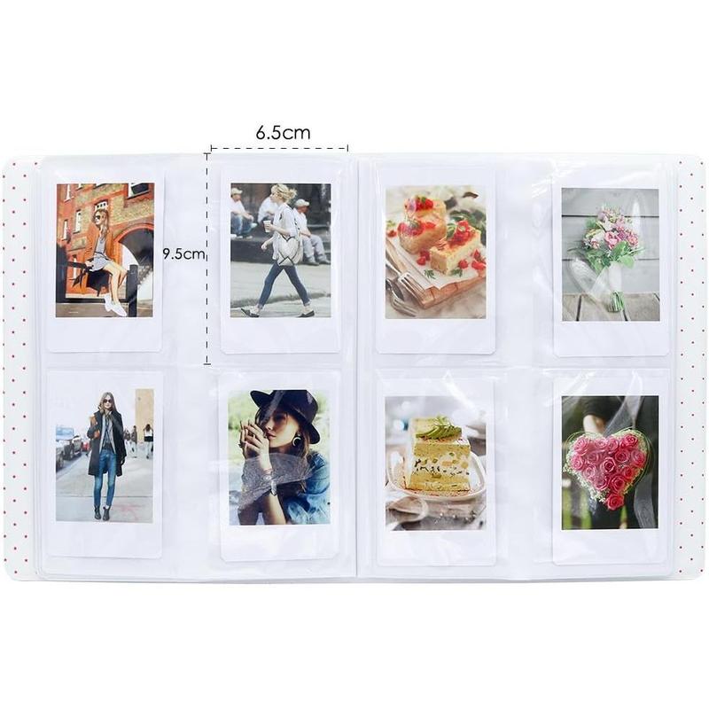 128 Pockets Mini Photo Album - Fits for Fujifilm Instax Mini 11 Mini 9 Mini 8 Mini 90 Mini 25, Polaroid Snap PIC-300, Kodak Mini 3-Inch Film(Smokey White)