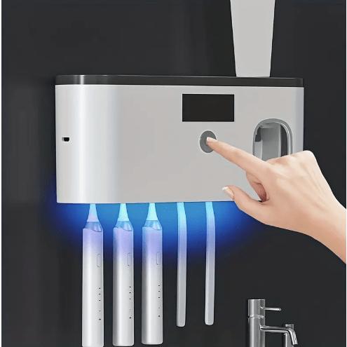 Mbzxhfew Wall-Mounted Smart Toothbrush Sterilizer With 5 Slots, Integrated Toothpaste Dispenser, UV Disinfection, Bathroom Storage Rack And Organizer, Home Accessories Smart toothbrush sterilizer plastic retractable plastic retractable plastic retractable