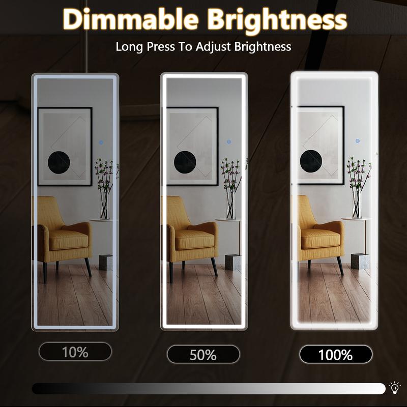 LED Lights Mirror with 3 Colors Lighting Adjustable, touch control Dimming 64