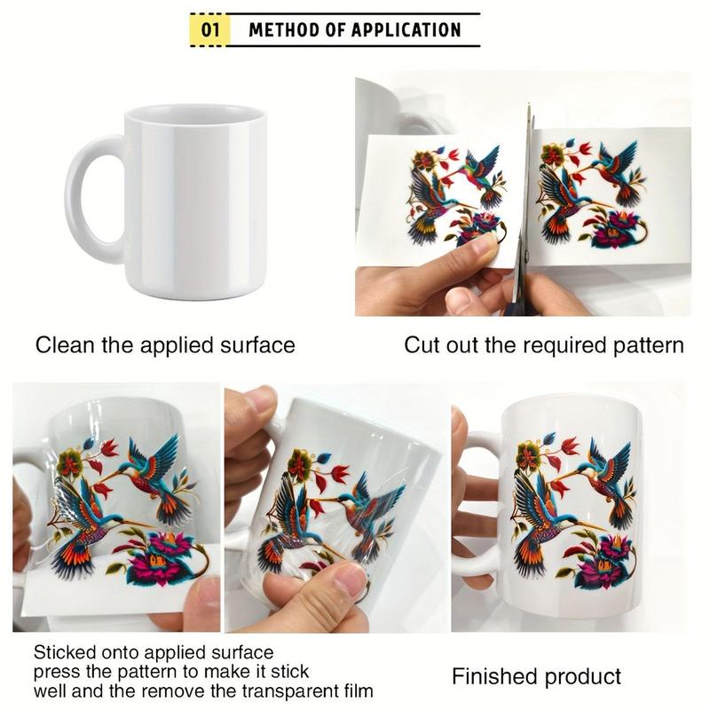 Highland Cow Pattern DIY UV DTF Transfer Sticker, 24pcs set Self-adhesive Decorative Sticker, Decoration Sticker for Glass Jars Coffee Mugs Cups