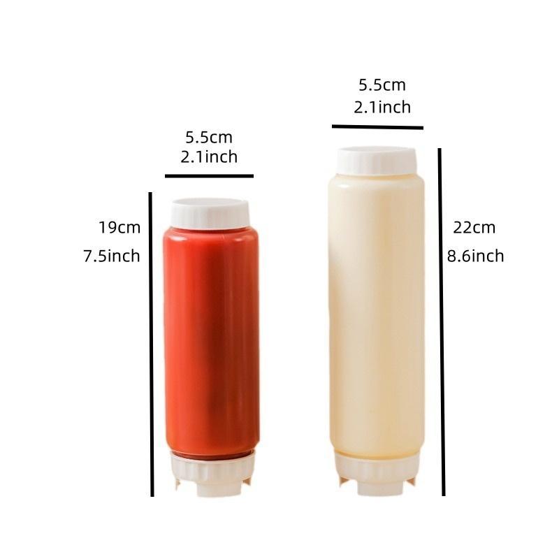 Double-head Squeeze Sauce Bottle, 1 Count Salad Dressing Ketchup Dispensing Bottle, Seasoning Utensils for Home Kitchen