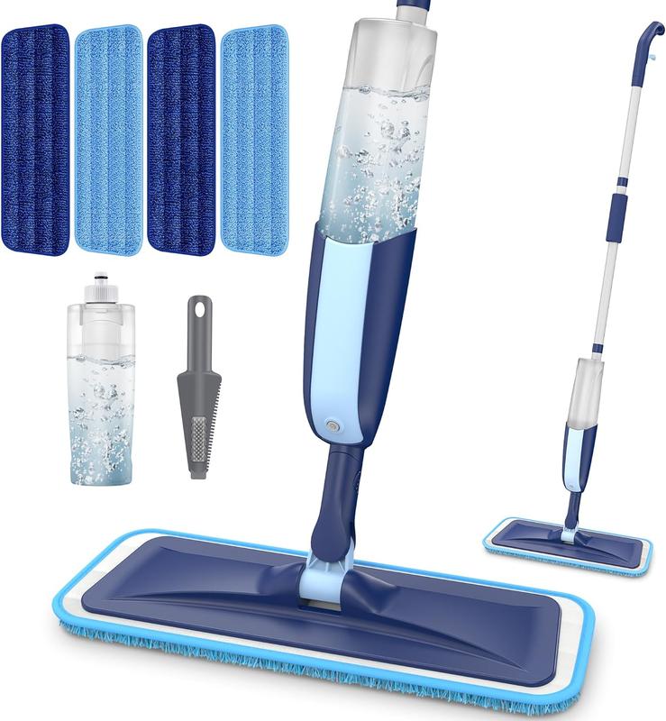 Microfiber Wet Spray Mops for Hardwood Floor Cleaning with 4 Reusable Washable Pads