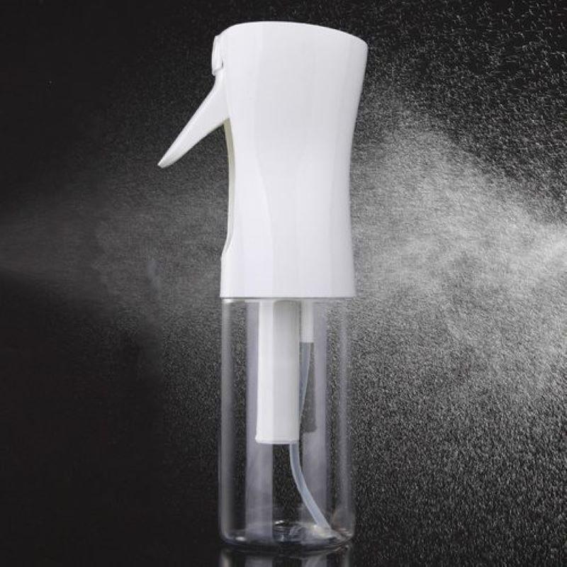 Continuous Spray Bottle with Ultra Fine Mist- Continuous Mister Spray Bottle for Hairstyling, Cleaning, Plants, Pets, Barbers, Salons, High Pressure Spray Bottle, Portable Refillable Mist Sprayer (Clear - 7.04oz 200ml)