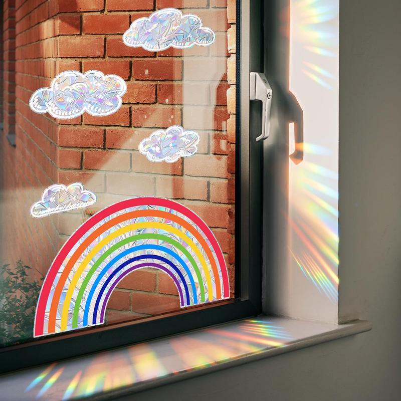 Pride Month Rainbow & Cloud Pattern Wall Sticker, Removable Self Adhesive Wall Decal, Decorative Sticker for Home Living Room Bedroom