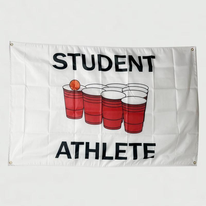 Student Athlete Banner Flag, 1 Count College Flag, Dorm Room Flag, Indoor and Outdoor Hanging Flag with Grommet, Bedroom Accessories, Christmas Gift, Fall Decor, Gift For Girlfriend