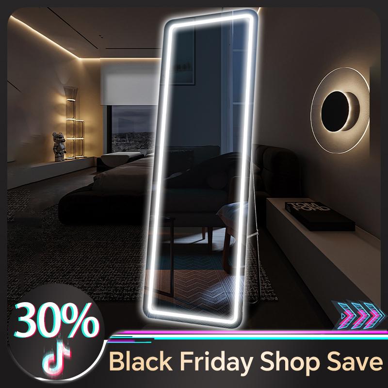 LED Lights Mirror with 3 Colors Lighting Adjustable, touch control Dimming 64