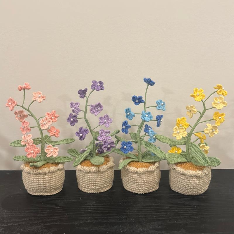 Crocheted Flowers for Home Decor and Centerpieces, Perfect for Dining Tables or Office Desks Plants Decorative Ornaments Fruit Gifts Room