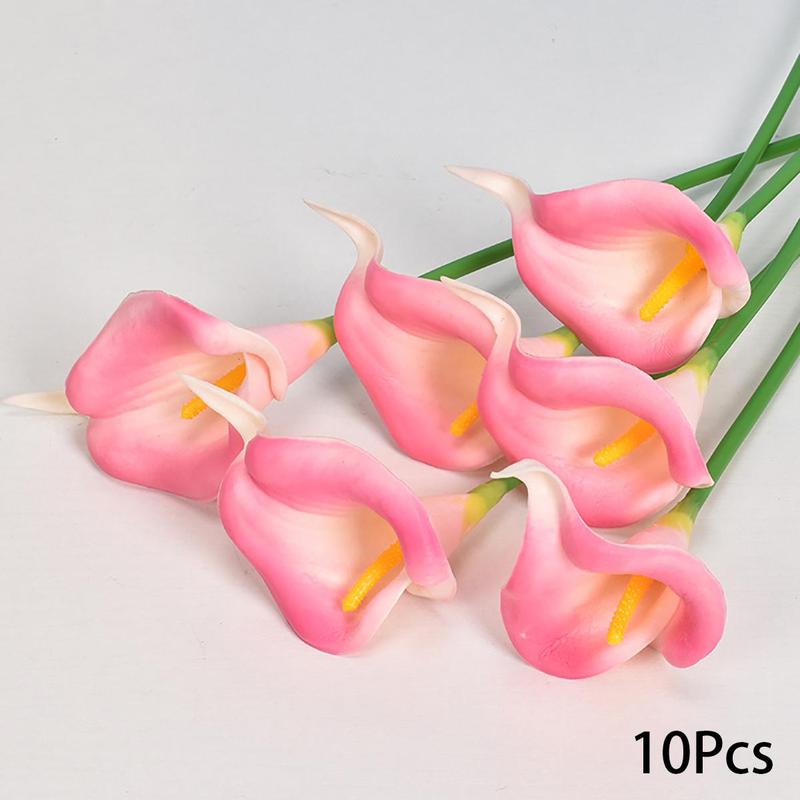 Artificial Calla Lily (10pcs), Faux Flower Stem without Vase, Decorative Artificial Flowers for Home Kitchen & Wedding