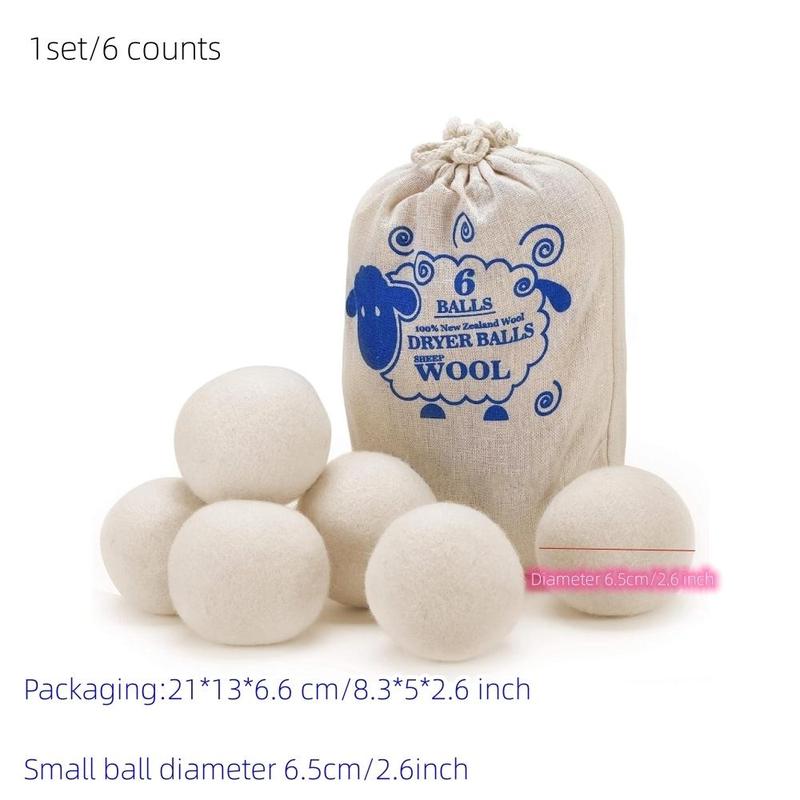 Wool Dryer Balls, Reusable Laundry Balls, Natural Fabric Softener, Reduce Wrinkles Tool, Drying Time Saving Tool, Large Drying Ball