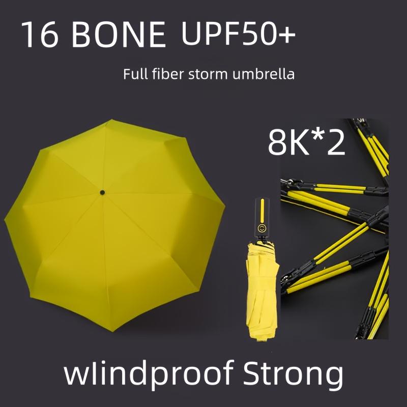 Stormproof double fiberglass special umbrella durable and sturdy rainproof fully automatic home portable lightweight folding waterproof umbrella