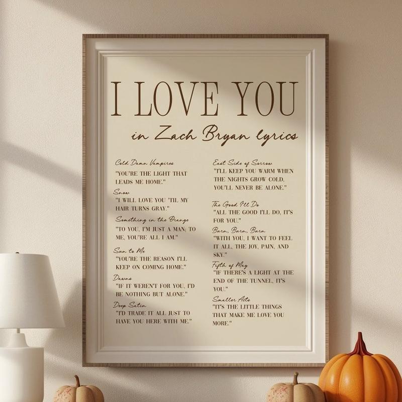 I Love You Lyrics Poster, Coastal Cowgirl Poster