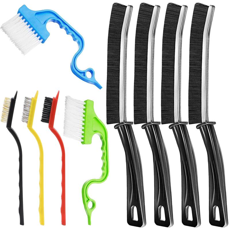 9 Pcs Hard Bristle Crevice Cleaning Brushes for Household Use, Gap Cleaning Brush Multifunctional Small Corner Cleaning Brush Set Tool for Groove Window Tracks Bathroom Kitchen all-purpose cleaner hard-bristled crevice