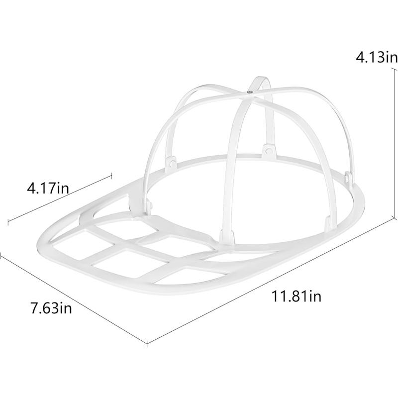 Hat Washer Cage for Baseball Caps, Sturdy Cleaning Protector with Frame Cage and Laundry Bag, Washing Machine Safe Hat Cleaner and Organizer 1Pack,White