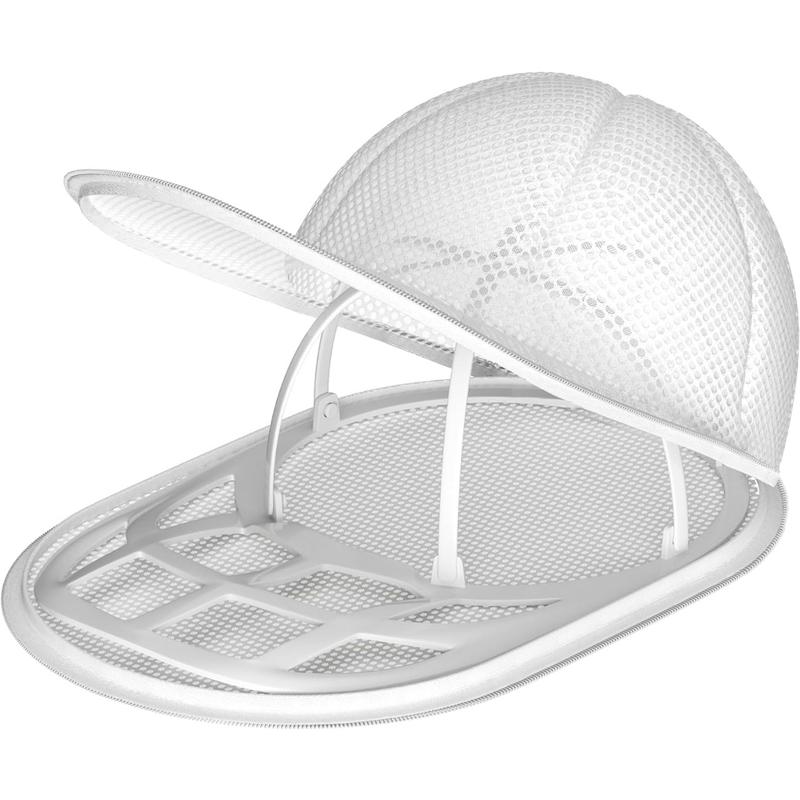 Hat Washer Cage for Baseball Caps, Sturdy Cleaning Protector with Frame Cage and Laundry Bag, Washing Machine Safe Hat Cleaner and Organizer 1Pack,White