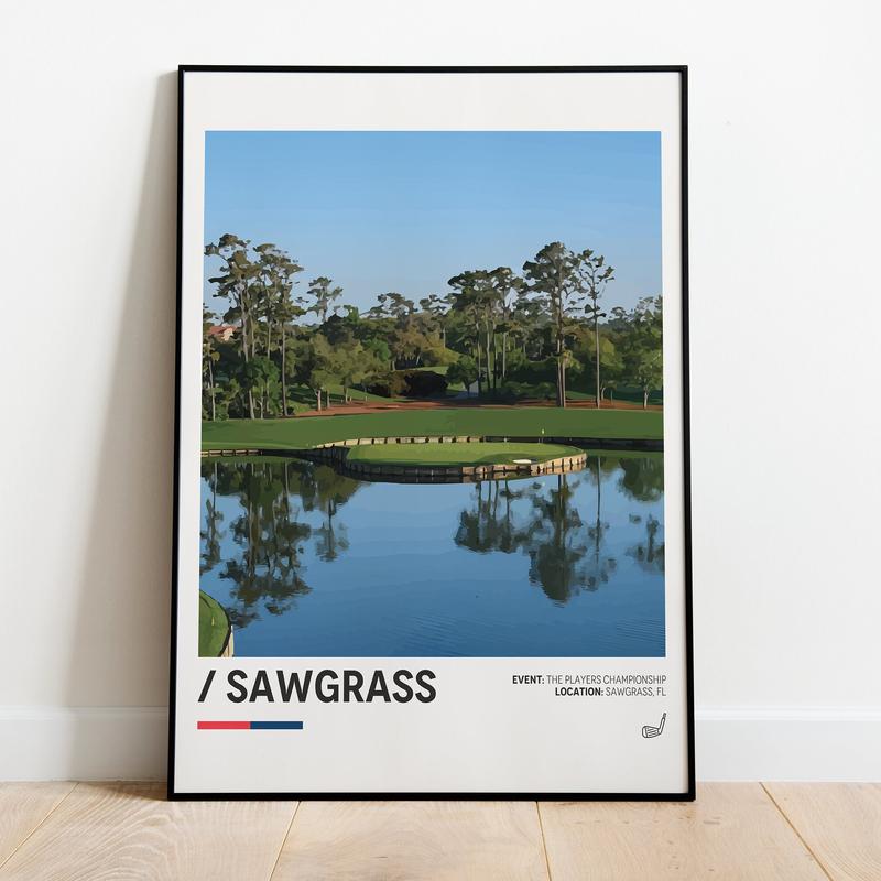 TPC Sawgrass Poster, The Players Championship Poster, Minimalist Sports Poster, Office Wall, Golf Wall, Golf Course Print ,unframed, Decor Room