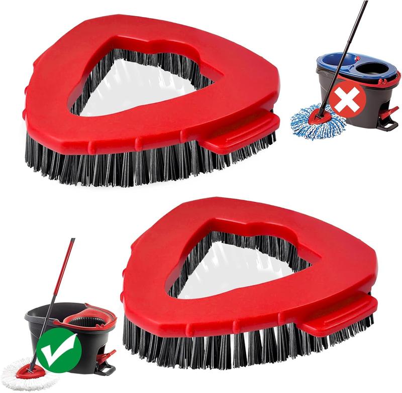 Scrub Brush, 2 Pcs Spin Mop Scrub Brush Head Compatible EasyWring 1-Tank System, Hard Bristle Cleaning Brush for Bathroom, Kitchen, Tub and Tile (Not Fit RinseClean 2-Tank)