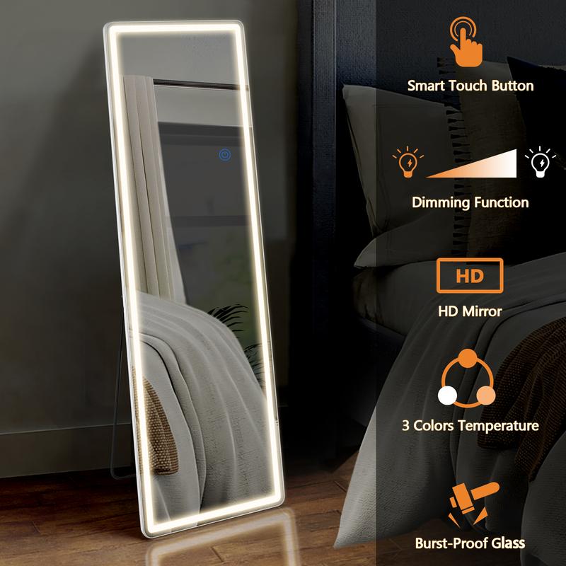 LED Lights Mirror with 3 Colors Lighting Adjustable, touch control Dimming 64