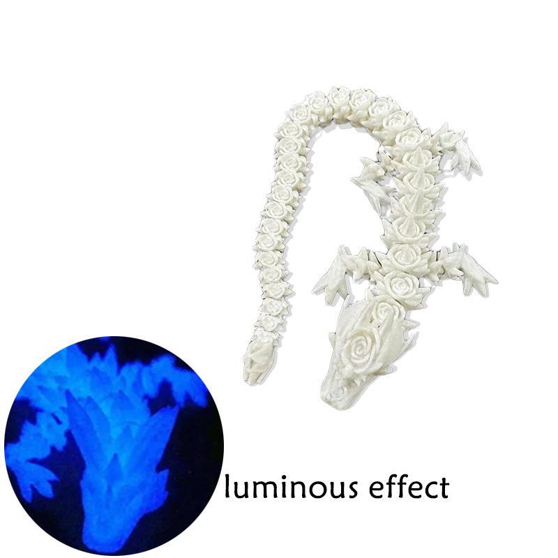 Luminous Crystal Rose Dragon, 1 Count 3D Printed Rose Dragon Necklace, Festival Decor for Home, Fun Dragon Gifts