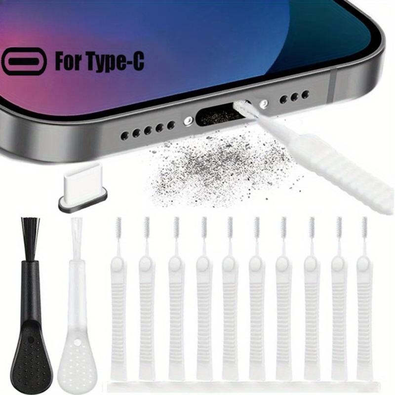 Mobile Phone Speaker Dust Removal Cleaner Tool Kit, Phone Charge Port Dustproof Cleaning Brush, Mobile Phone Cleaning Tool Kit for USB-C Xiaomi Samsung