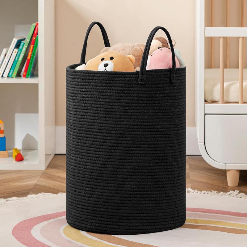 Tall Laundry Hamper, Large Capacity Laundry Basket with Handle, Woven Storage Basket, Dirty Clothes Hamper for Living Room, Bedroom, Laundry Room