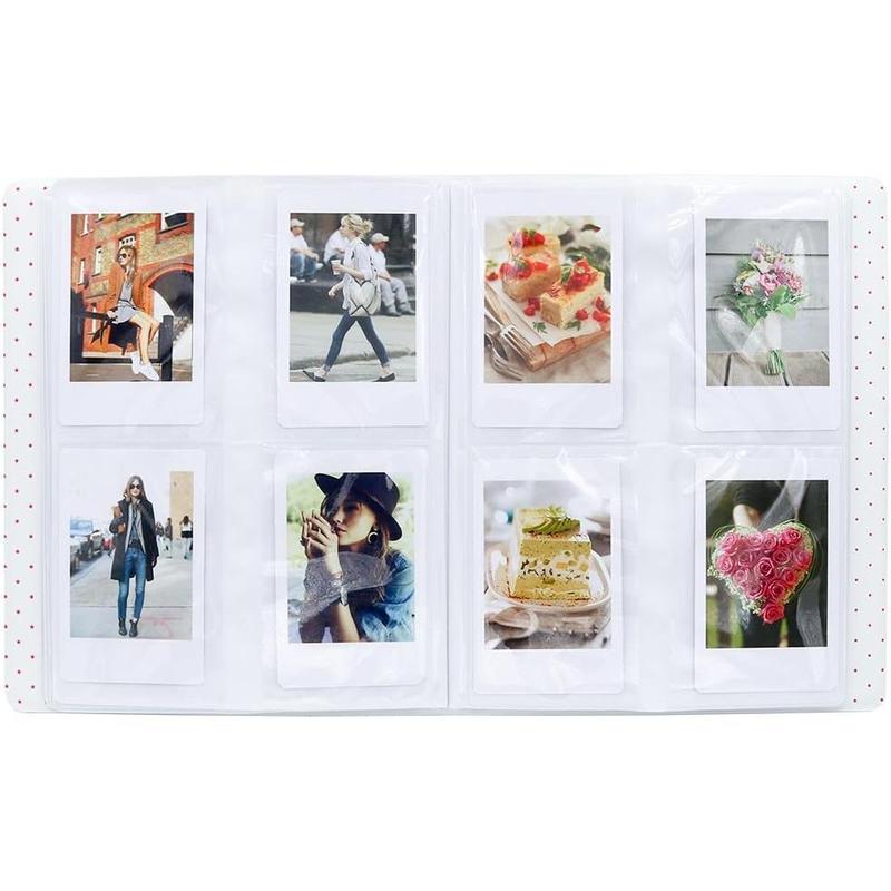 128 Pockets Mini Photo Album - Fits for Fujifilm Instax Mini 11 Mini 9 Mini 8 Mini 90 Mini 25, Polaroid Snap PIC-300, Kodak Mini 3-Inch Film(Smokey White)