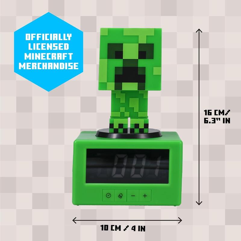 Minecraft Creeper Icon Alarm Clock - Creeper Glow Mode - Limited Edition - Perfect for Fans