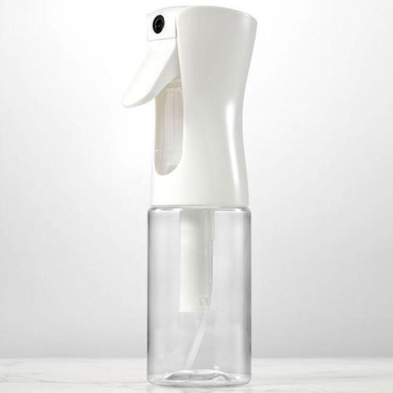 Continuous Spray Bottle with Ultra Fine Mist- Continuous Mister Spray Bottle for Hairstyling, Cleaning, Plants, Pets, Barbers, Salons, High Pressure Spray Bottle, Portable Refillable Mist Sprayer (Clear - 7.04oz 200ml)