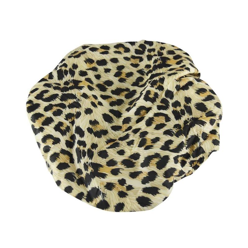 Reusable Nylon Shower Cap & Bath Cap, Reversible Oversized Waterproof Shower Caps Large Designed for All Hair Lengths Terry Lining & Elastic Band Stretch Hem Hair Hat