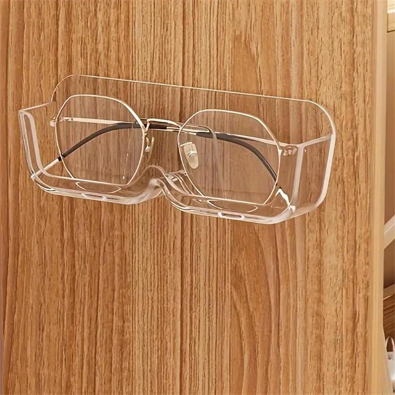 Wall Mounted Glasses Storage Rack without Glasses, Punch Free Glasses Holder, Sunglasses Display Organizer, Home Organizer for Living Room Bedroom