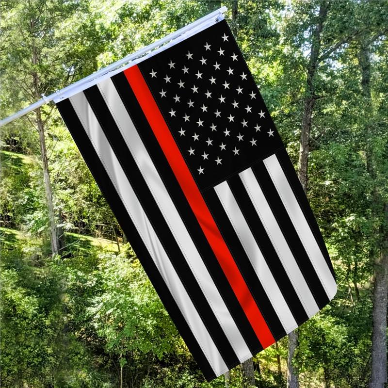 Firefighter Flag, 1 Count American Flag with 2 Brass Grommets, Durable Flag for Home and Public Space Decoration