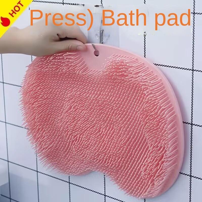 Silicone Bath Scrubber, 2 Counts set Suction Cup Design Bath Body Scrubber, Bathing Accessories for Home Bathroom Hotel Salon