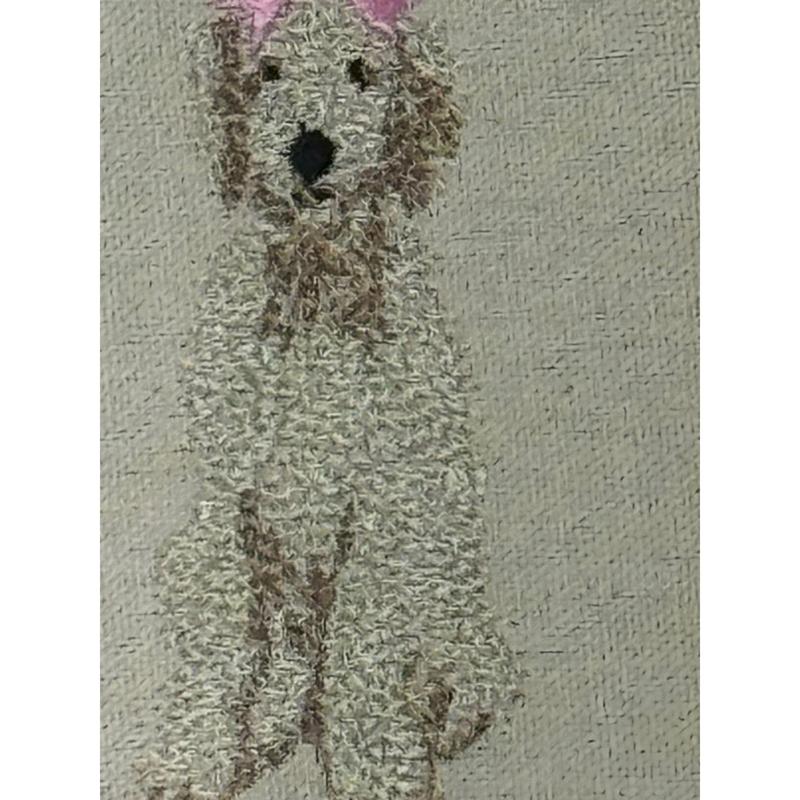 Poodle Doodle With Bow Machine Embroidered and Framed!  Other Designs and Breeds Available!