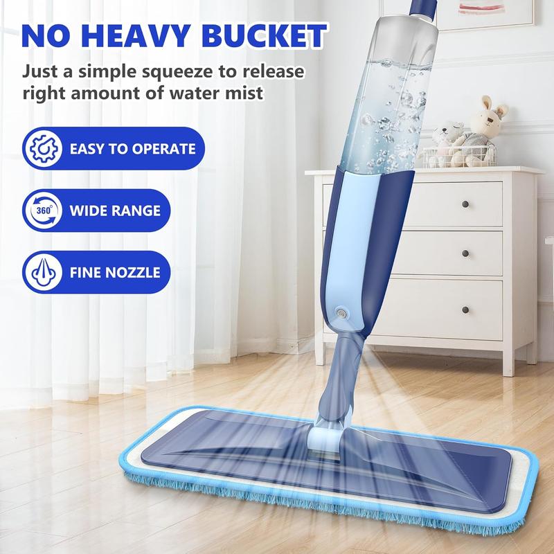 Microfiber Wet Spray Mops for Hardwood Floor Cleaning with 4 Reusable Washable Pads