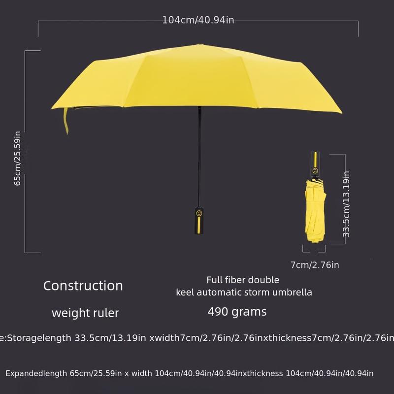 Stormproof double fiberglass special umbrella durable and sturdy rainproof fully automatic home portable lightweight folding waterproof umbrella