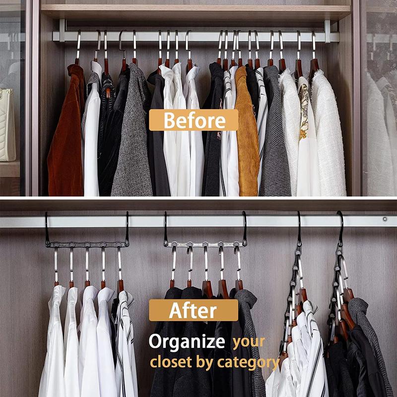 8 Pack Clothes Hangers Space Saving Cascading Plastic Hanger Organizer Magic Hangers Closet Space Saver Hanging